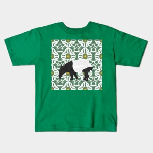 Malayan Tapir Green Floral Pattern Kids T-Shirt